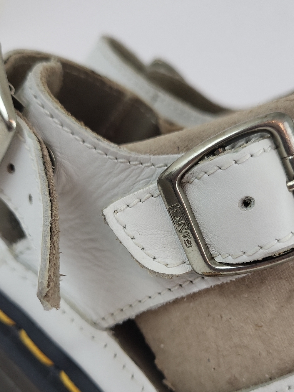 Vintage 90s White Dr. Martens Dunnet Flower Slingback Sandals Size 7 - Picture 7 of 16